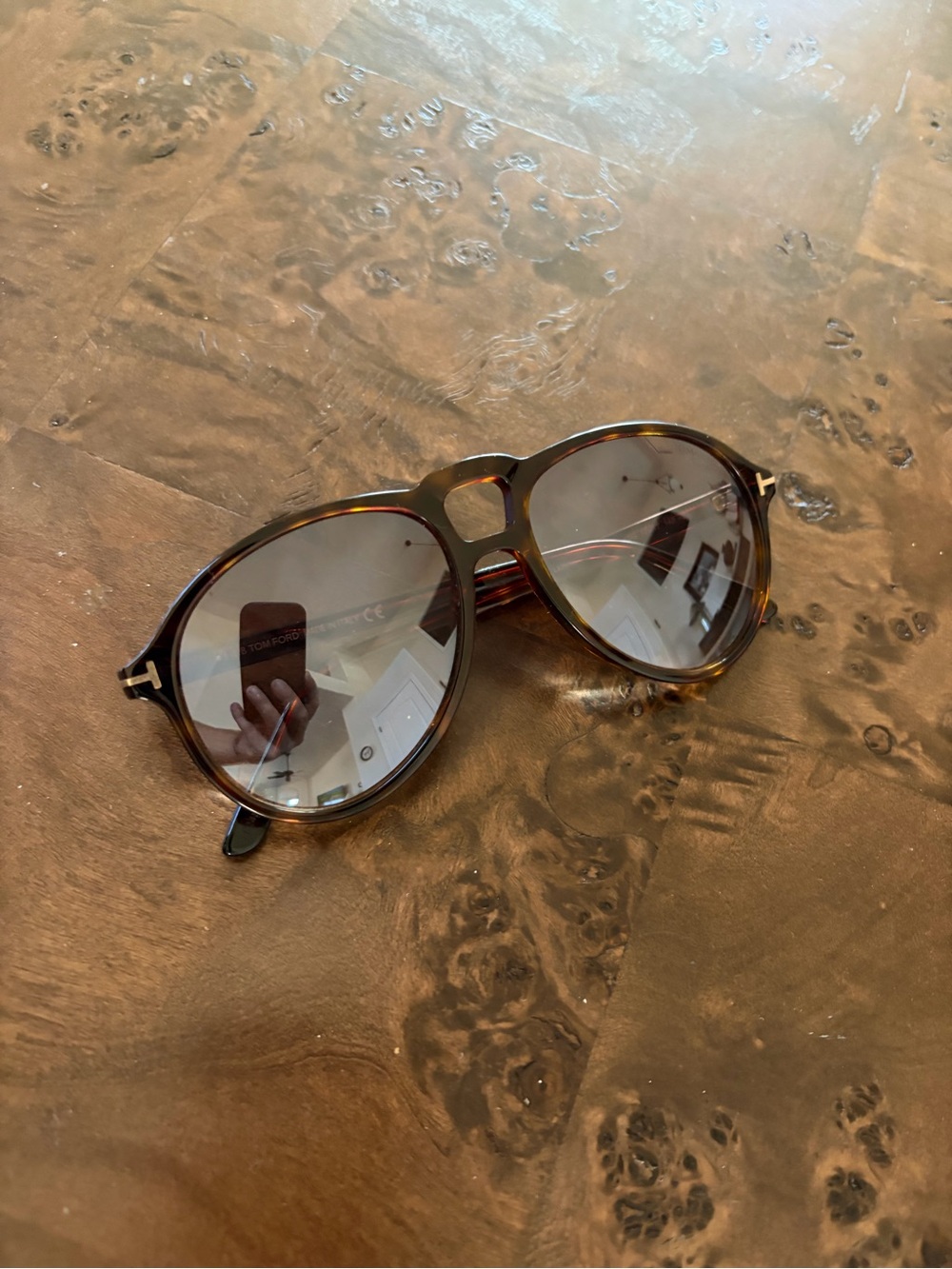 Vintage TOM FORD Tortoiseshell Round Aviator Sunglasses